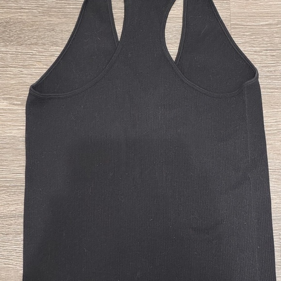 Women's Black Racerback V-Neck Tank Top - Picture 2 of 2
